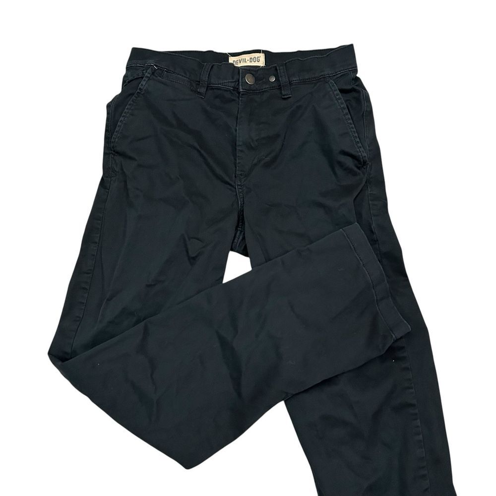Devil Dog Chino Pants Men's 28X30 Black Slash Pocket‎ Style DD8024